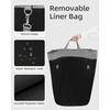 image:imageSTORAGE MANIAC Rolling Laundry Hamper with Wheels 110L Laundry Basket Round Laundry Cart with Metal Frame and Removable Bag Clothes Hamper for Bedroom Bathroom Dorm Room Laundry Room BeigeBlack