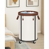 image:imageSTORAGE MANIAC Rolling Laundry Hamper with Wheels 110L Laundry Basket Round Laundry Cart with Metal Frame and Removable Bag Clothes Hamper for Bedroom Bathroom Dorm Room Laundry Room BeigeBeige