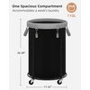 image:imageSTORAGE MANIAC Rolling Laundry Hamper with Wheels 110L Laundry Basket Round Laundry Cart with Metal Frame and Removable Bag Clothes Hamper for Bedroom Bathroom Dorm Room Laundry Room BeigeBlack