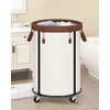image:imageSTORAGE MANIAC Rolling Laundry Hamper with Wheels 110L Laundry Basket Round Laundry Cart with Metal Frame and Removable Bag Clothes Hamper for Bedroom Bathroom Dorm Room Laundry Room BeigeBeige