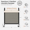 image:imageSTORAGE MANIAC Rolling Laundry Hamper with Wheels 3Section Laundry Sorter Rolling Laundrys Basket on Wheels with Removable Bag Clothes Hamper Laundrys Organizer Cart Bathroom Bedroom 120L GreyBeige