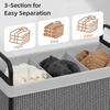 image:imageSTORAGE MANIAC Rolling Laundry Hamper with Wheels 3Section Laundry Sorter Rolling Laundrys Basket on Wheels with Removable Bag Clothes Hamper Laundrys Organizer Cart Bathroom Bedroom 120L GreyGrey