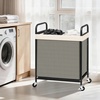 image:imageSTORAGE MANIAC Rolling Laundry Hamper with Wheels 3Section Laundry Sorter Rolling Laundrys Basket on Wheels with Removable Bag Clothes Hamper Laundrys Organizer Cart Bathroom Bedroom 120L GreyBeige