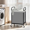 image:imageSTORAGE MANIAC Rolling Laundry Hamper with Wheels 3Section Laundry Sorter Rolling Laundrys Basket on Wheels with Removable Bag Clothes Hamper Laundrys Organizer Cart Bathroom Bedroom 120L GreyGrey