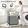 image:imageSTORAGE MANIAC Rolling Laundry Hamper with Wheels 3Section Laundry Sorter Rolling Laundrys Basket on Wheels with Removable Bag Clothes Hamper Laundrys Organizer Cart Bathroom Bedroom 120L GreyGrey
