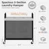 image:imageSTORAGE MANIAC Rolling Laundry Hamper with Wheels 3Section Laundry Sorter Rolling Laundrys Basket on Wheels with Removable Bag Clothes Hamper Laundrys Organizer Cart Bathroom Bedroom 120L GreyGrey