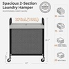 image:imageSTORAGE MANIAC Rolling Laundry Hamper with Wheels 3Section Laundry Sorter Rolling Laundrys Basket on Wheels with Removable Bag Clothes Hamper Laundrys Organizer Cart Bathroom Bedroom 120L GreyGrey