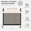 image:imageSTORAGE MANIAC Rolling Laundry Hamper with Wheels 3Section Laundry Sorter Rolling Laundrys Basket on Wheels with Removable Bag Clothes Hamper Laundrys Organizer Cart Bathroom Bedroom 120L GreyBeige