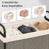 image:imageSTORAGE MANIAC Rolling Laundry Hamper with Wheels 3Section Laundry Sorter Rolling Laundrys Basket on Wheels with Removable Bag Clothes Hamper Laundrys Organizer Cart Bathroom Bedroom 120L GreyBeige
