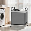 image:imageSTORAGE MANIAC Rolling Laundry Hamper with Wheels 3Section Laundry Sorter Rolling Laundrys Basket on Wheels with Removable Bag Clothes Hamper Laundrys Organizer Cart Bathroom Bedroom 120L GreyGrey