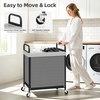 image:imageSTORAGE MANIAC Rolling Laundry Hamper with Wheels 3Section Laundry Sorter Rolling Laundrys Basket on Wheels with Removable Bag Clothes Hamper Laundrys Organizer Cart Bathroom Bedroom 120L GreyGrey