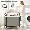 image:imageSTORAGE MANIAC Rolling Laundry Hamper with Wheels 3Section Laundry Sorter Rolling Laundrys Basket on Wheels with Removable Bag Clothes Hamper Laundrys Organizer Cart Bathroom Bedroom 120L GreyBeige