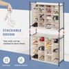 image:imageSTORAGE MANIAC Stackable Shoe Cubby Organizer Free Standing Shoe Cube Rack for Entryway Bedroom Apartment Closet 20Cube GrayBeige