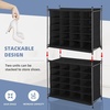image:imageSTORAGE MANIAC Stackable Shoe Cubby Organizer Free Standing Shoe Cube Rack for Entryway Bedroom Apartment Closet 20Cube GrayBlack