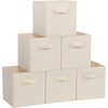image:imageSTORAGE MANIAC Storage Cubes 11 Inch 4 Pack Collapsible Fabric Shelf BinsBeige
