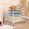 image:imageSTORAGE MANIAC Sweater Drying Rack Mesh Clothes Drying Rack Stackable Laundry Drying Rack Lay Flat Dryer for Delicates Portable Dry Rack for Indoor or Outdoor White 2Pack5Tier Mesh Foldable