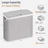 image:imageSTORAGE MANIAC Triple Laundry Hamper with Lid Metal Frame Laundry BasketsGray
