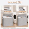 image:imageSTORAGE MANIAC Triple Laundry Hamper with Lid Metal Frame Laundry BasketsGray