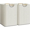 image:imageSTORAGE MANIAC 2Pack Large Laundry Hamper 100L 264 Gal Collapsible Laundry Basket with Bamboo Handles Freestanding Waterproof Clothes Hamper for Laundry Room Bedroom Dorm Towels BlackStripe