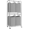 image:imageSTORAGE MANIAC 4 Section Vertical Laundry Hamper 2 Tier Laundry Sorter with 4 Removable Tote Bags Rolling Clothes Basket for Towels Blankets Tall Dirty Clothes Hamper for Closet 4 Bags GrayGray