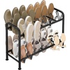 image:imageSTORAGE MANIAC 48 Pairs Vertical Shoe Rack Wing Large Metal Shoe Organizer for Closet Entryway Garage Hallway DoubleSided Shoes Shelf for Space Saving Black 4TierBlack