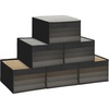 image:imageSTORAGE MANIAC 6 Pack Storage Bins with Clear Window Storage Boxes for Shelves Sturdy Foldable Closet Organization Fabric Shelf Basket for Towel Book Jeans Offices Dorm Wardrobe BlackBlack