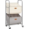 image:imageSTORAGE MANIAC 80 Liters Vertical Rolling Laundry Hamper 2 Section Laundry Sorter with Wheels and 2 Breaks 2tier Laundry Baskets for Small Space Dorm Laundry Room Closet Bathroom Gray 2tierMulticolored