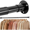 image:imageSTORAGE MANIAC Closet Rods for Hanging Clothes 175 to 295 Inches Heavy Duty Stepless Adjustable Closet Hanging Rod 12 Inch Diameter Metal Closet Rod for Wardrobe Bathroom Bedroom Laundry RV BlackBlack