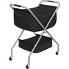 image:imageSTORAGE MANIAC Collapsible Laundry Cart with Wheels 356H Removable Canvas Bag Rolling Laundry Hamper Clothes Basket with Wheels Sturdy Steel Frame Folding for Small Narrow Space Easy Storage BeigeBlack