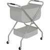image:imageSTORAGE MANIAC Collapsible Laundry Cart with Wheels 356H Removable Canvas Bag Rolling Laundry Hamper Clothes Basket with Wheels Sturdy Steel Frame Folding for Small Narrow Space Easy Storage BeigeGrey