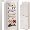 image:imageSTORAGE MANIAC Over the Door Shoe Organizer with Curtain Dustproof HeavyDuty Large Deep Pocket Hanging Shoe Organizer for Closet Dorm amp Narrow Door Storage Shoe Holder Shoe Rack 9Shelf Beige 1 PackBeige