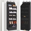 image:imageSTORAGE MANIAC Over the Door Shoe Organizer with Curtain Dustproof HeavyDuty Large Deep Pocket Hanging Shoe Organizer for Closet Dorm amp Narrow Door Storage Shoe Holder Shoe Rack 9Shelf Beige 1 PackBlack