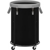 image:imageSTORAGE MANIAC Rolling Laundry Hamper with Wheels 110L Laundry Basket Round Laundry Cart with Metal Frame and Removable Bag Clothes Hamper for Bedroom Bathroom Dorm Room Laundry Room BeigeBlack