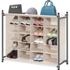 image:imageSTORAGE MANIAC Stackable Shoe Cubby Organizer Free Standing Shoe Cube Rack for Entryway Bedroom Apartment Closet 20Cube GrayBeige