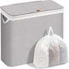 image:imageSTORAGE MANIAC Triple Laundry Hamper with Lid Metal Frame Laundry BasketsGray