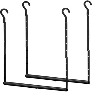 image:imageSTORAGE MANIAC Adjustable Closet Rod for Hanging Clothes 2 Pack White2 Pack Black