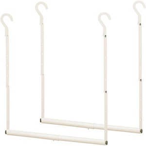 image:imageSTORAGE MANIAC Adjustable Closet Rod for Hanging Clothes 2 Pack White2 Pack White