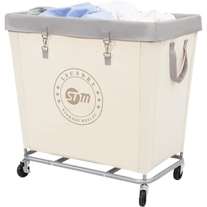 image:imageSTORAGE MANIAC Commercial Laundry Hamper with Heavy Duty Steel Frame 320 L Industrial Laundry Basket Cart with Wheels for Hotel Home Laundry Room 317L x 193W x 3091H Large BeigeBeige