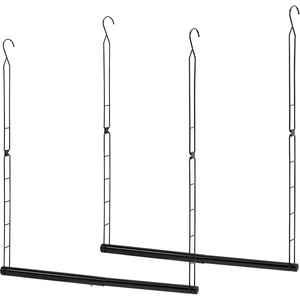 image:imageSTORAGE MANIAC Hanging Closet Rod Adjustable Width and Height Closet Hanging Organizer SpaceSaving Clothes Hanging Bar Closet Extender Hanging Rod Double Closet Hanging Rod 2 Pack Chrome2 Pack Black