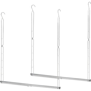 image:imageSTORAGE MANIAC Hanging Closet Rod Adjustable Width and Height Closet Hanging Organizer SpaceSaving Clothes Hanging Bar Closet Extender Hanging Rod Double Closet Hanging Rod 2 Pack Chrome2 Pack Chrome