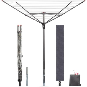 image:imageSTORAGE MANIAC Portable Umbrella Clothes Drying Rack 8 Lines with 82 Feet Drying Space Steel Frame amp Adjustable Height 4arm Umbrella Clothesline for Laundry Collapsible Indoor amp Outdoor Drying12 Lines with 164ft