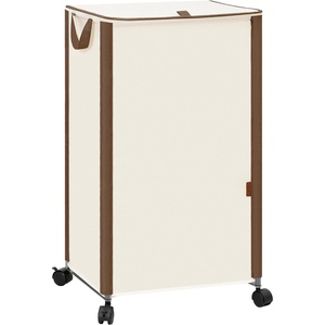image:imageSTORAGE MANIAC Rolling Laundry Hamper with Lid 237 Gal 90 L Large Tall Laundry Basket with Wheels amp Handles Aesthetic Dirty Clothes Hamper for Small Space Dorm Apartment College BeigeBeige