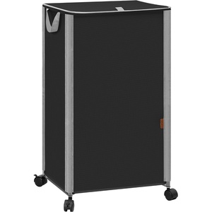 image:imageSTORAGE MANIAC Rolling Laundry Hamper with Lid 237 Gal 90 L Large Tall Laundry Basket with Wheels amp Handles Aesthetic Dirty Clothes Hamper for Small Space Dorm Apartment College BeigeBlack