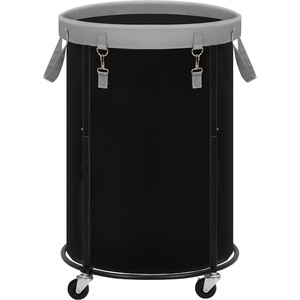 image:imageSTORAGE MANIAC Rolling Laundry Hamper with Wheels 110L Laundry Basket Round Laundry Cart with Metal Frame and Removable Bag Clothes Hamper for Bedroom Bathroom Dorm Room Laundry Room BeigeBlack