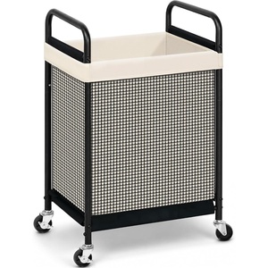 image:imageSTORAGE MANIAC Rolling Laundry Hamper with Wheels 3Section Laundry Sorter Rolling Laundrys Basket on Wheels with Removable Bag Clothes Hamper Laundrys Organizer Cart Bathroom Bedroom 120L GreyBeige